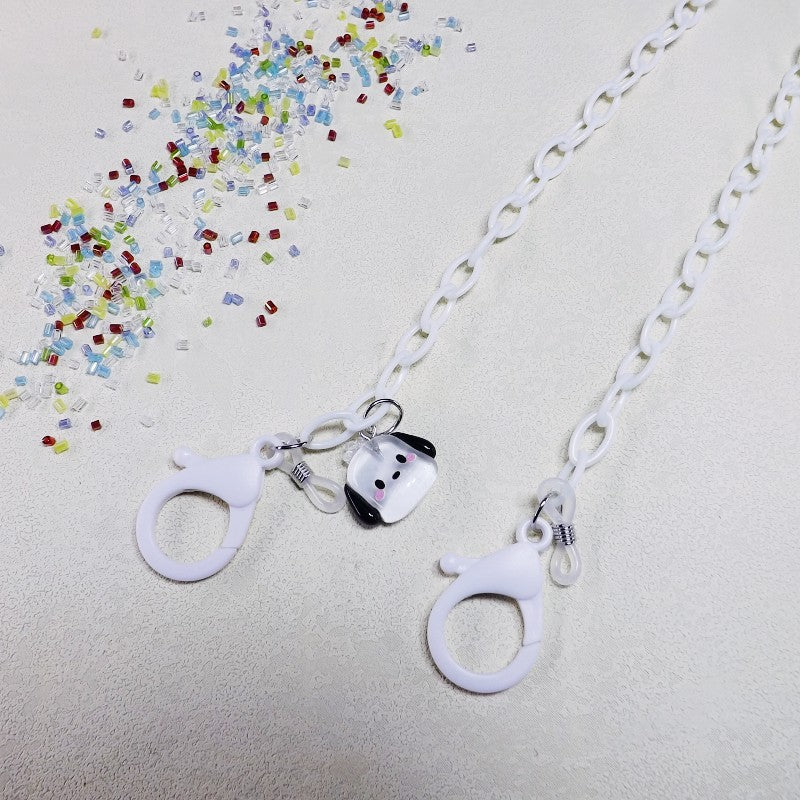 Playful glasses holder chain made of transparent material Stornfield