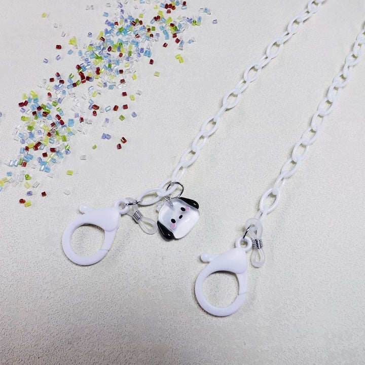 Playful glasses holder chain made of transparent material Stornfield