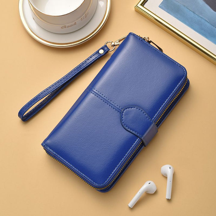 Slim Double-Zippered Wallet with Wrist Strap Stornfield