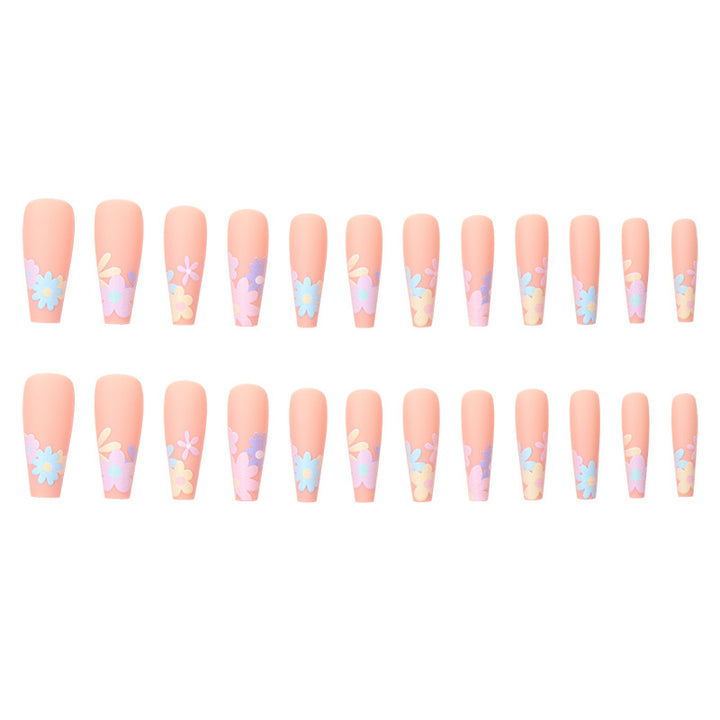 Floral Matte Long Press-On Nails Stornfield
