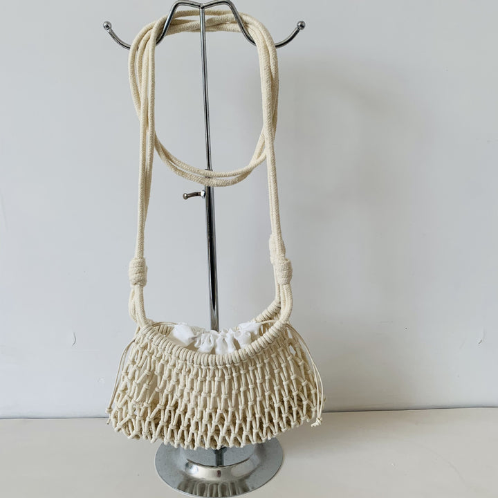 Hand-knotted tote bag with adjustable shoulder strap Stornfield