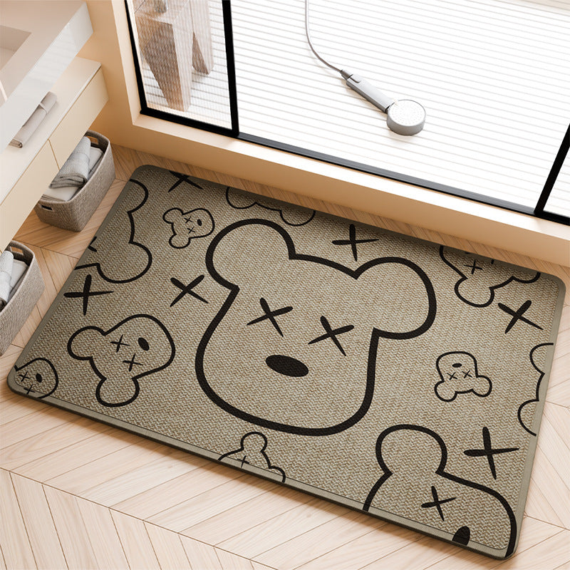 Cute Bear-Themed Bathroom Mat
