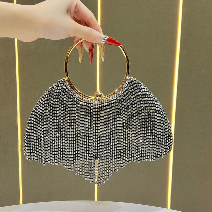 Crystal-Studded Decorative Evening Handbag