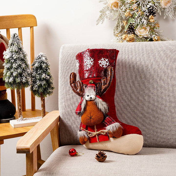 Festive Christmas stocking with reindeer motif Stornfield