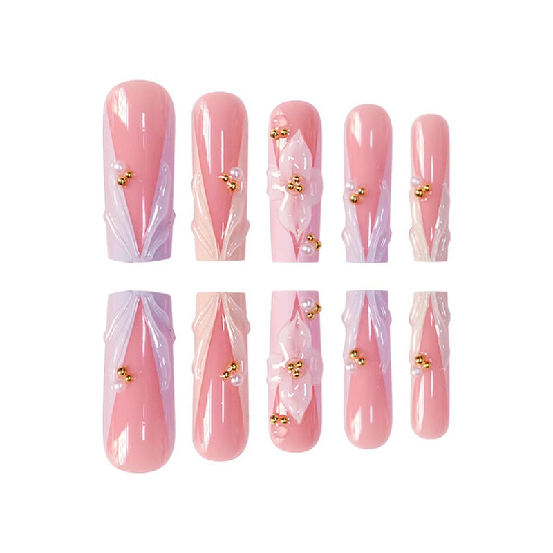 Floral Press-On Nail Extensions Stornfield