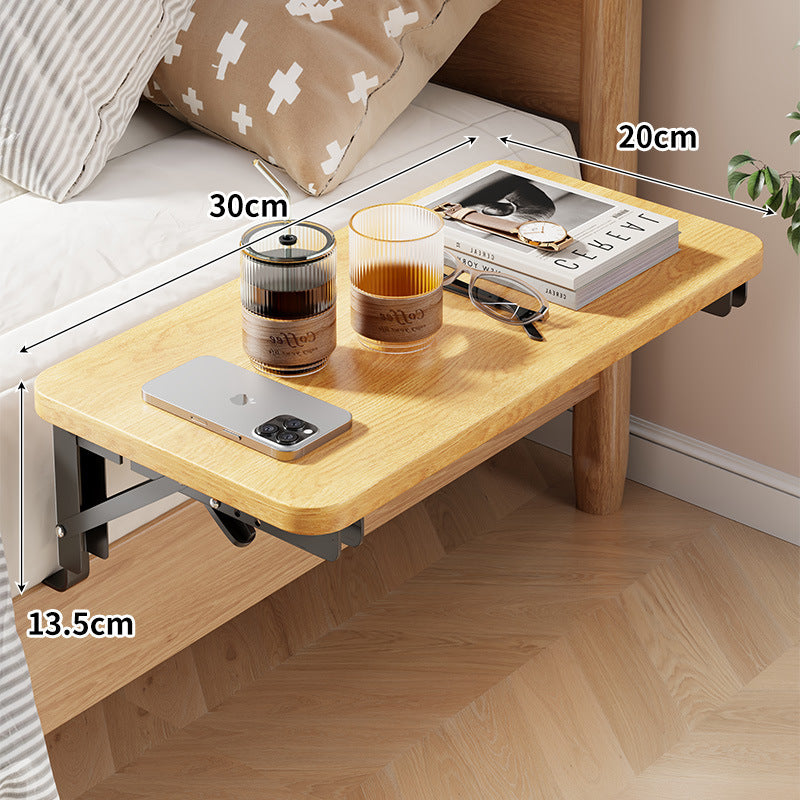 Foldable Bedside Mount Shelf Table with Space-Saving Retractable Bracket