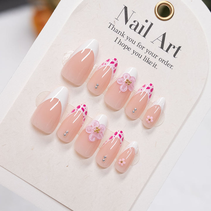 Floral-Embellished Press-On Nails Set  1791110894