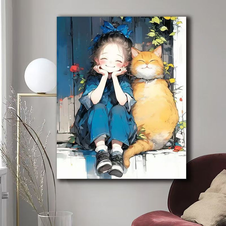 Illustrated Cat-Themed Wall Art Stornfield