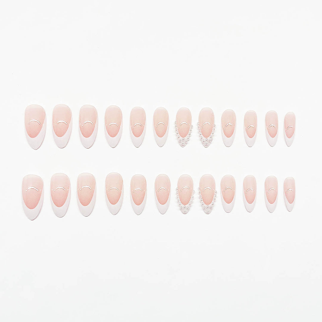 Nail art set with elegant design and 3D pearl embellishments Stornfield