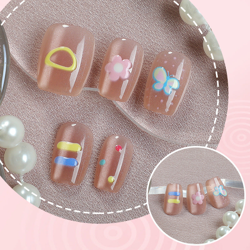 Playful Artistic Press-On Nail Set