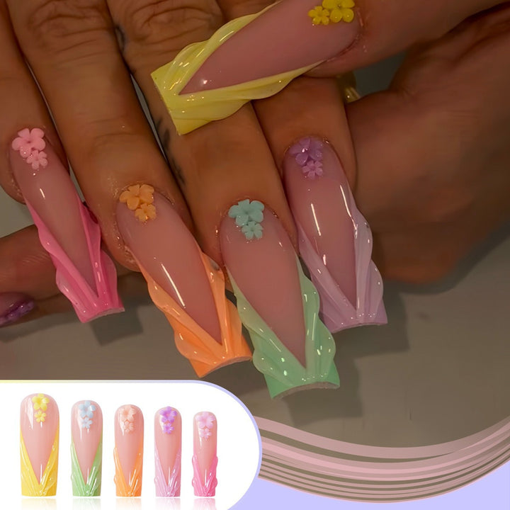 Floral Accent Long Nail Extensions Stornfield