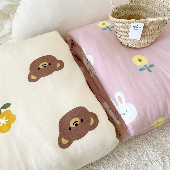 Women's Cozy Cotton Blanket with Loving Bear Pattern Stornfield
