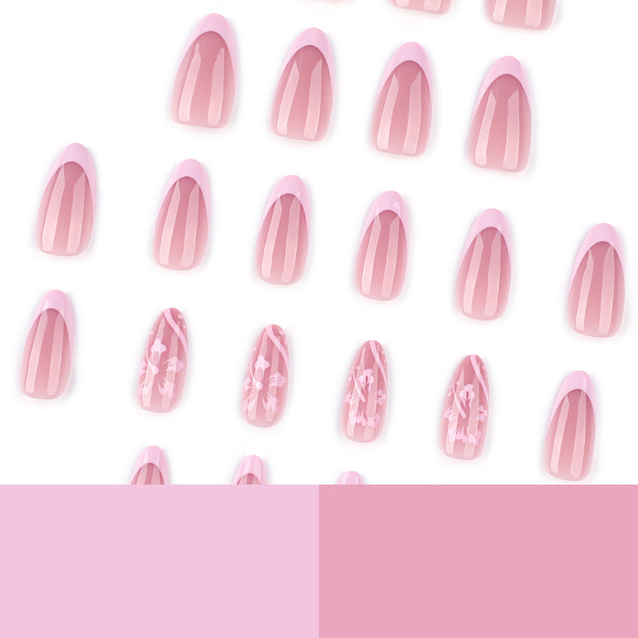 Elegant Artificial Nails with Flower Design Stornfield