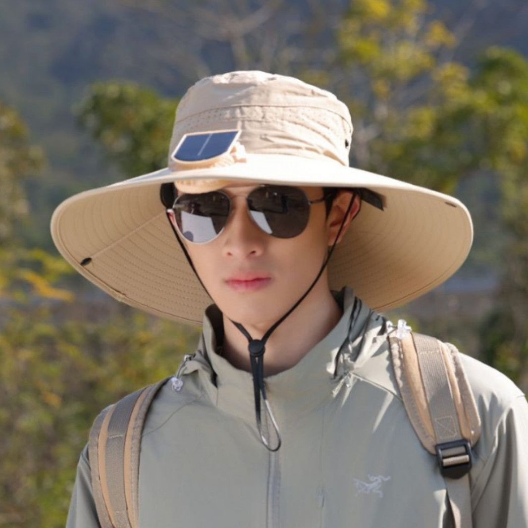 tactical fishing hat with wide brim, mesh ventilation and adjustable chin strap Stornfield