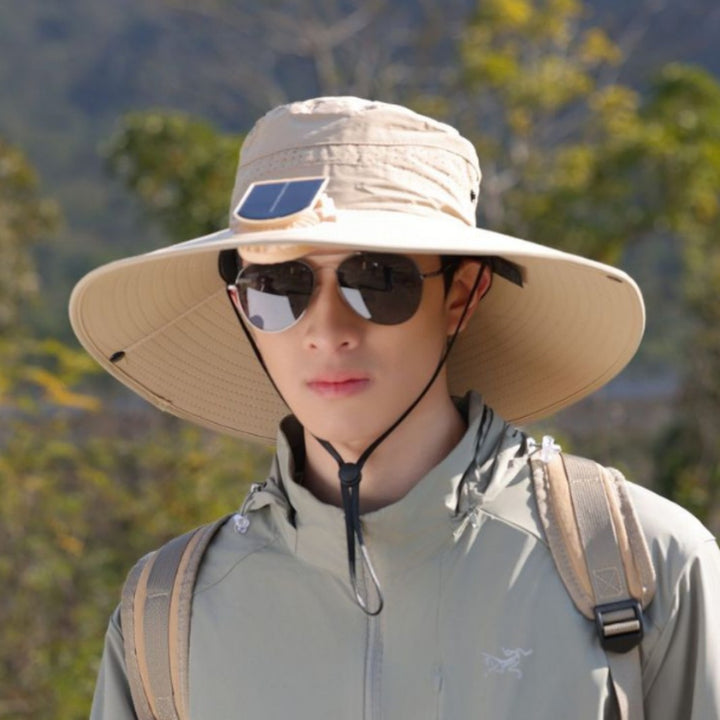 tactical fishing hat with wide brim, mesh ventilation and adjustable chin strap Stornfield