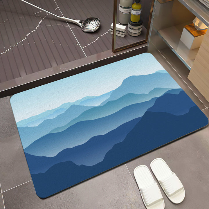 Scenic Mountain Landscape Bath Mat Stornfield