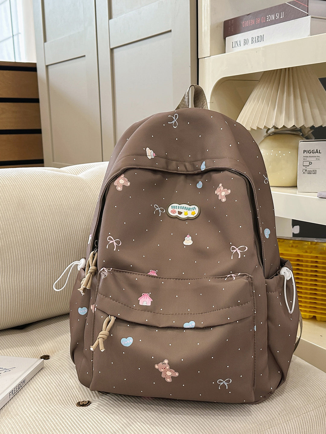 Whimsical Character Print Backpack Stornfield