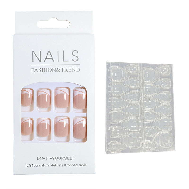 Elegant French Tip Press-On Nails Stornfield