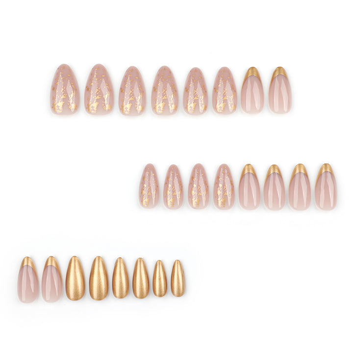Artistic Stiletto Nails with Glitter and Gold Accents Stornfield