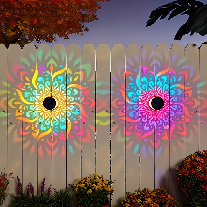 Solar Projection Garden Light With Decorative Floral Pattern And Dusk-To-Dawn Sensor Stornfield