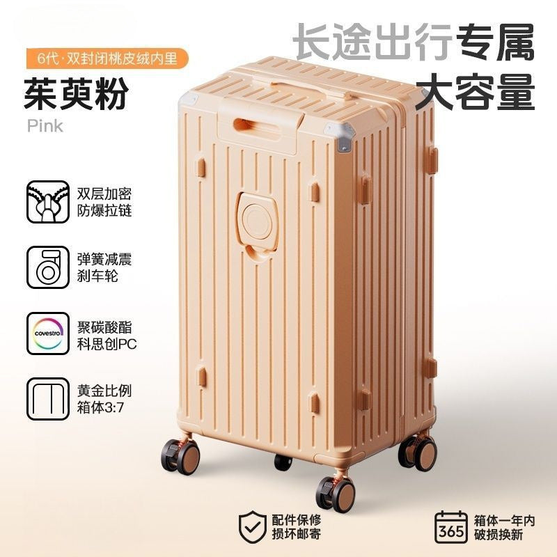 Hard-shell suitcase with extended storage space and double safety lock Stornfield