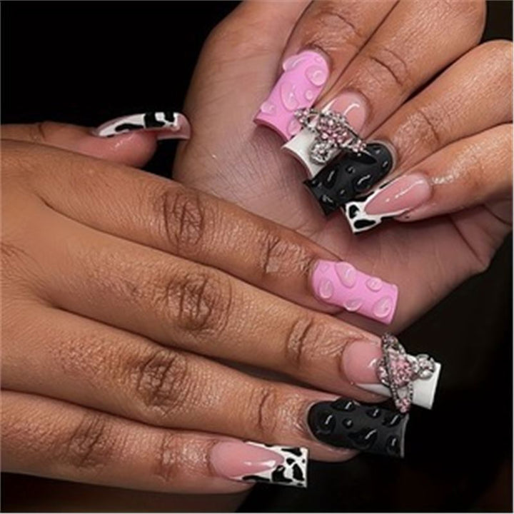 Artistic Press-On Nail Set with Premium Embellishments Stornfield
