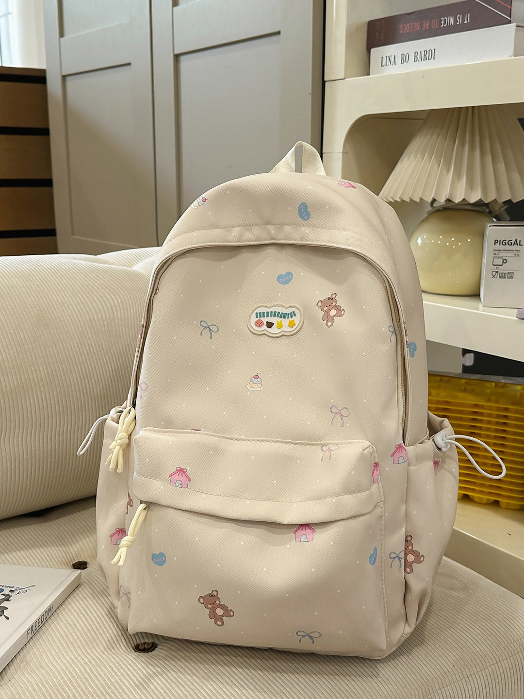 Whimsical Character Print Backpack Stornfield