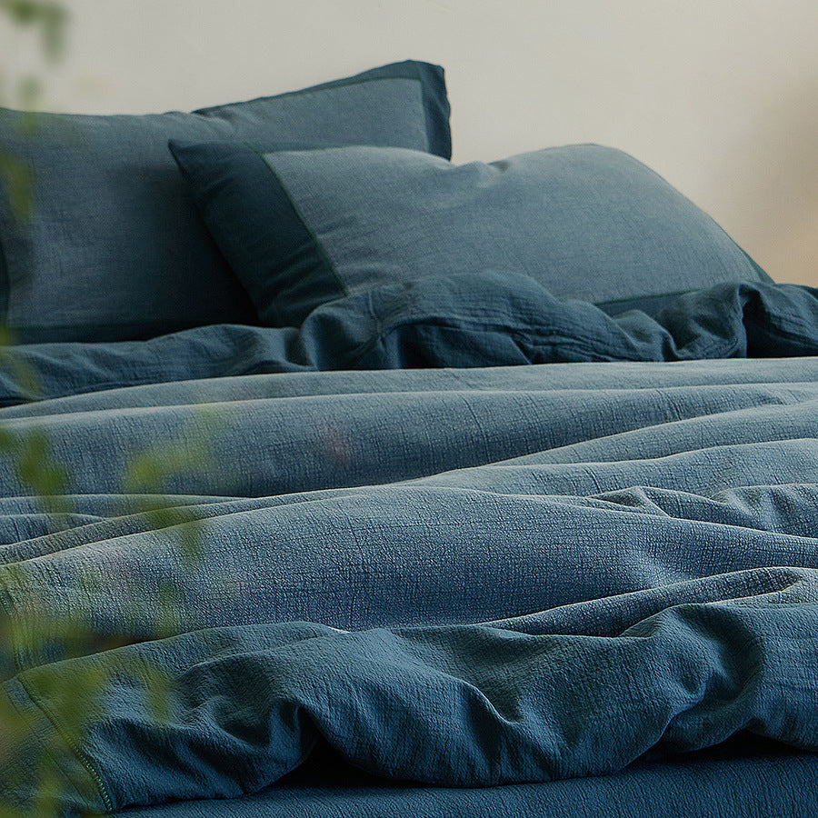 Premium linen bedding with stonewashed texture and double reversible function