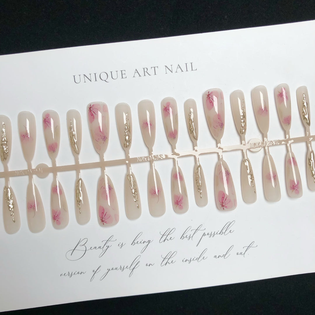 Elegant Floral Acrylic Press-On Nail Set
