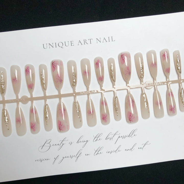 Elegant Floral Acrylic Press-On Nail Set
