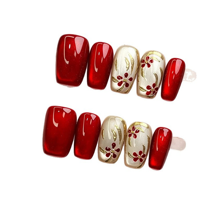 Floral Design Press-On Nail Set