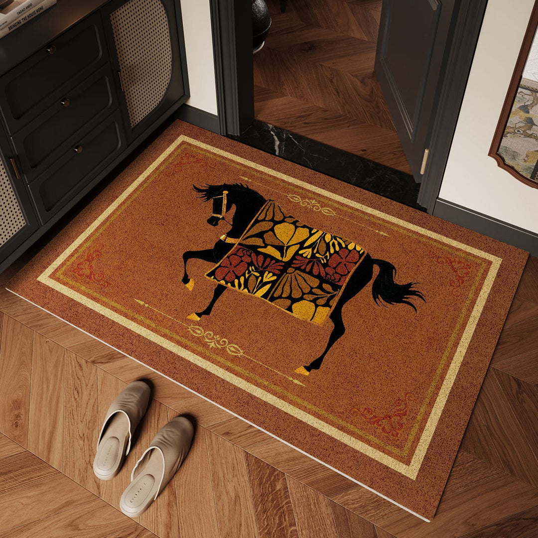 Artistic Horse-Themed Area Mat