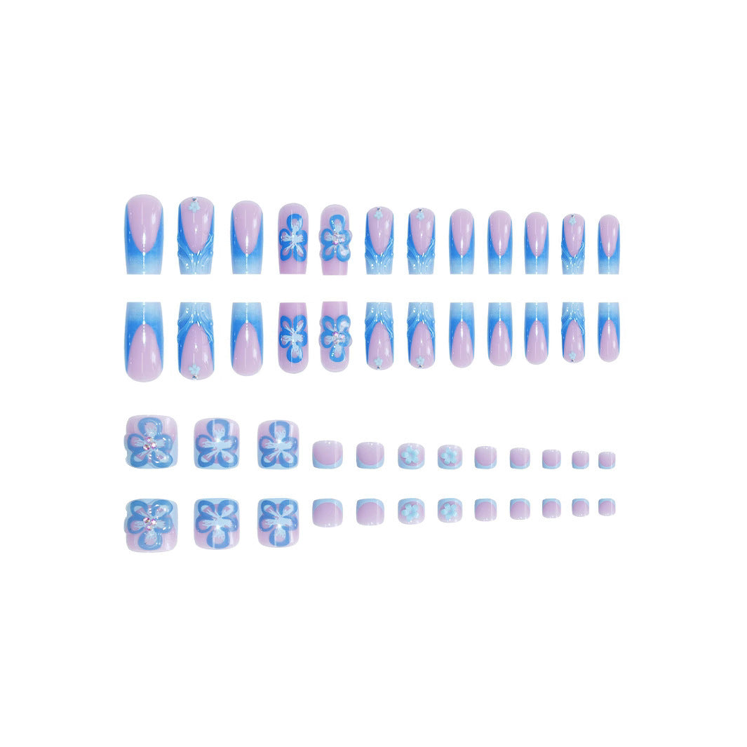 Floral 3D Press-On Nail Art Extensions Stornfield