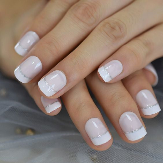 Glossy French Tip Press-On Nail Set Stornfield
