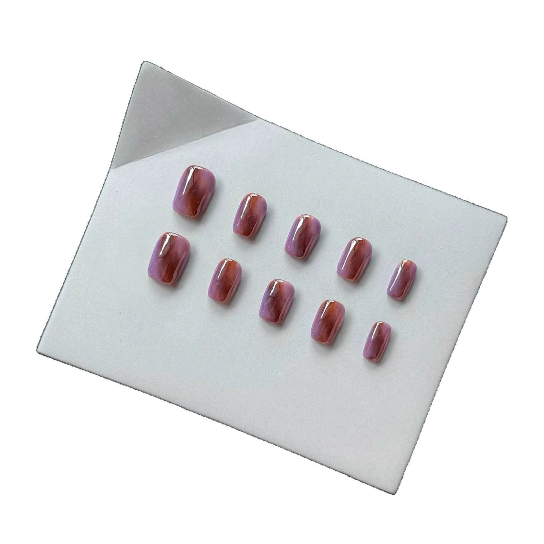 Premium Press-On Nail Art Set with Marble Design
