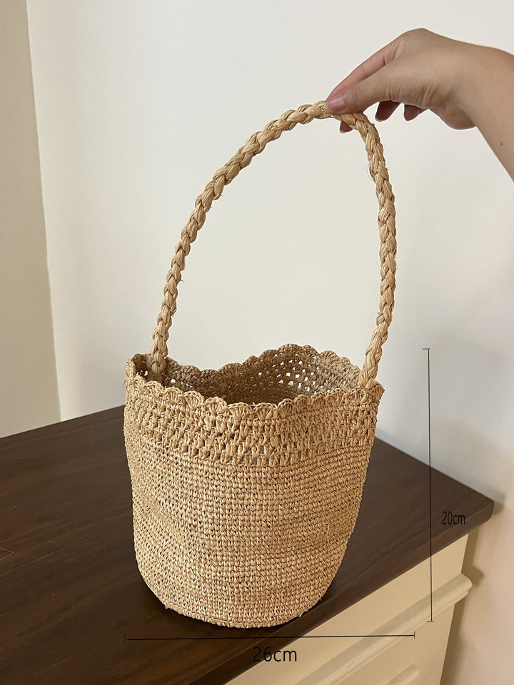 Handmade basket bag with braided handle Stornfield