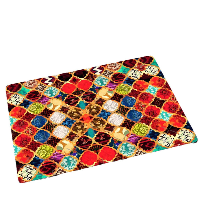 Colorful Geometric Pattern Bath Mat Stornfield