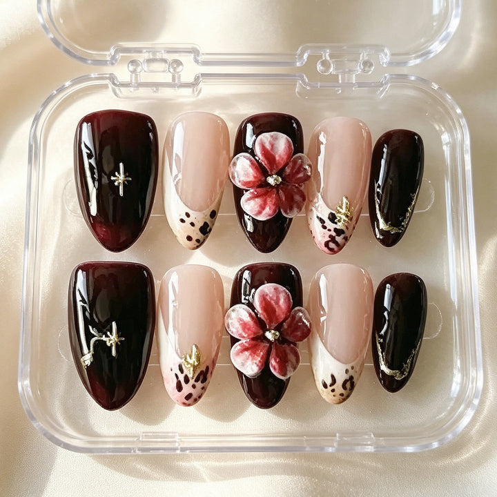 Elegant Floral Press-On Nail Art Set Stornfield 1790636706