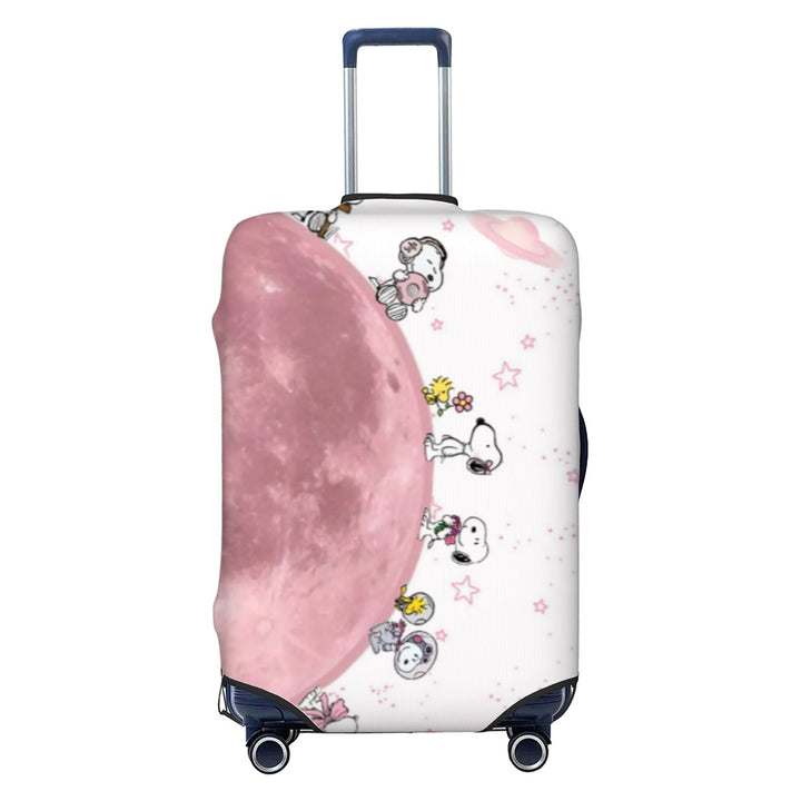 Unisex stretchable suitcase cover with impressionist landscape print and zipper for trolley with swivel wheels Stornfield
