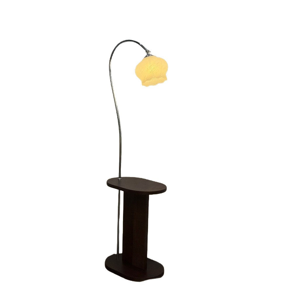 Modern Arc Floor Lamp with Integrated Side Table