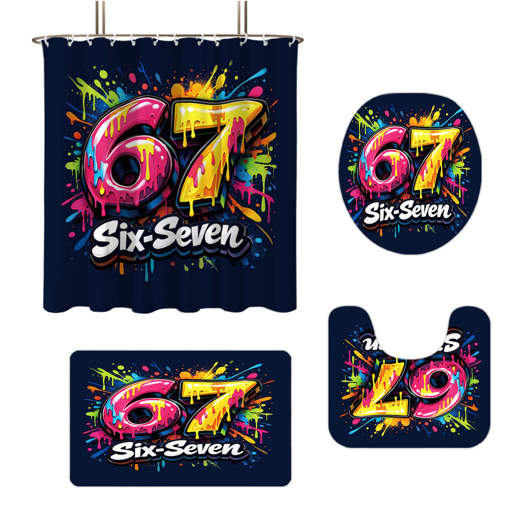 Digital Art-Themed Four-Piece Bathroom Set Stornfield