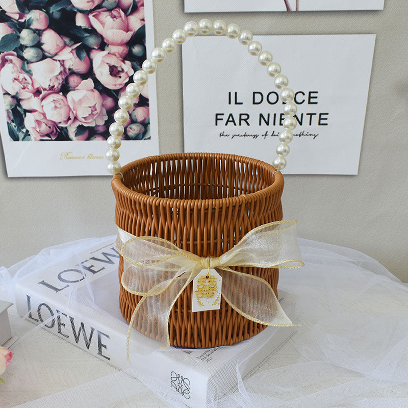 Elegant Handcrafted Rattan Tote Basket Stornfield