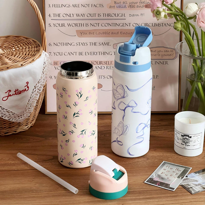 Ladies Insulated Water Bottle with Floral Design Stornfield