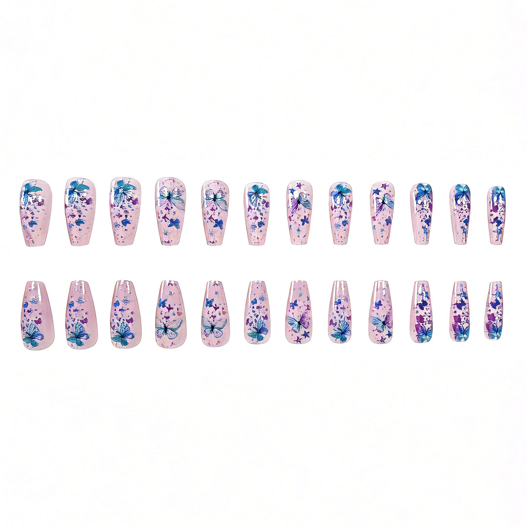 Butterfly-Themed Decorative Press-On Nail Art Stornfield