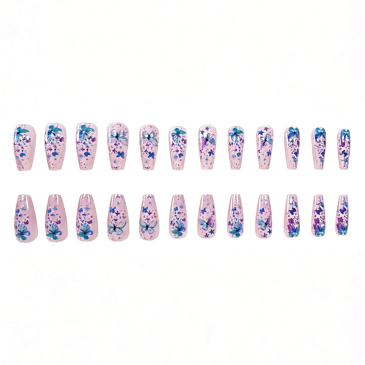 Butterfly-Themed Decorative Press-On Nail Art Stornfield