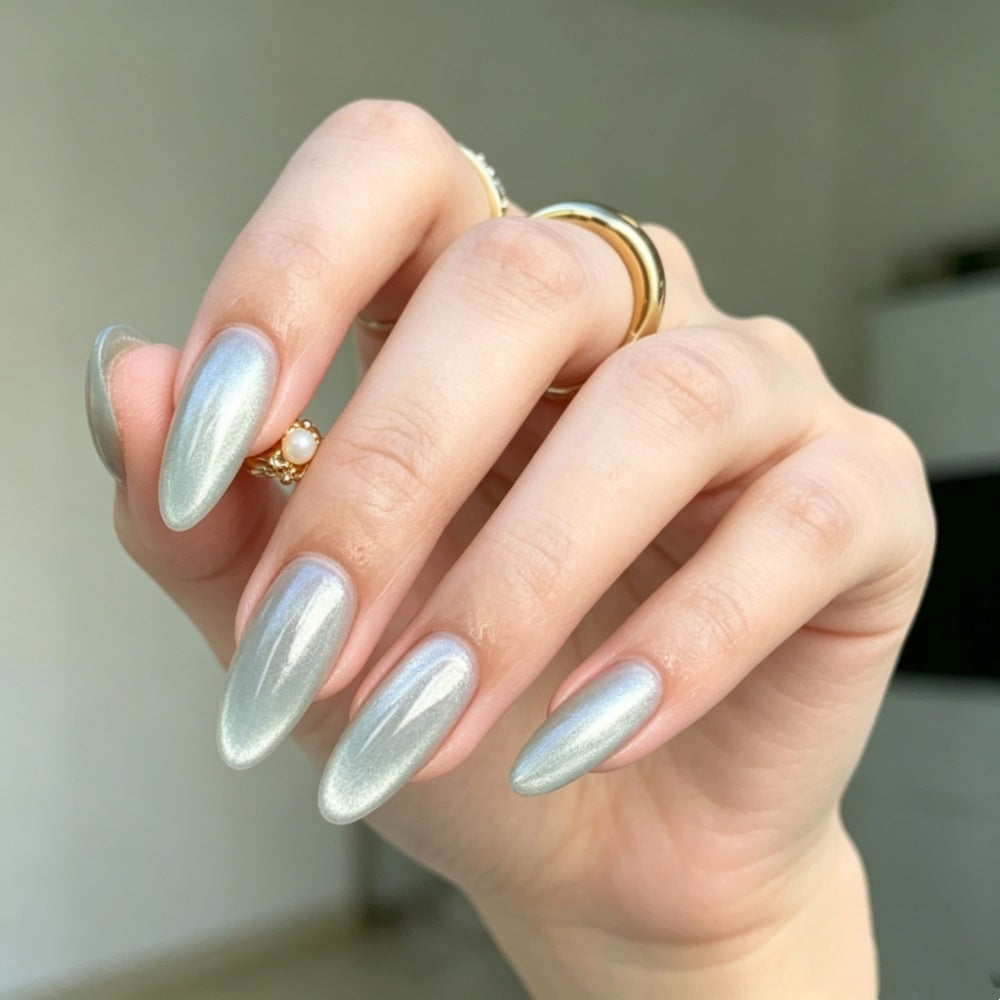 Almond-Shaped Metallic Press-On Nail Set Stornfield