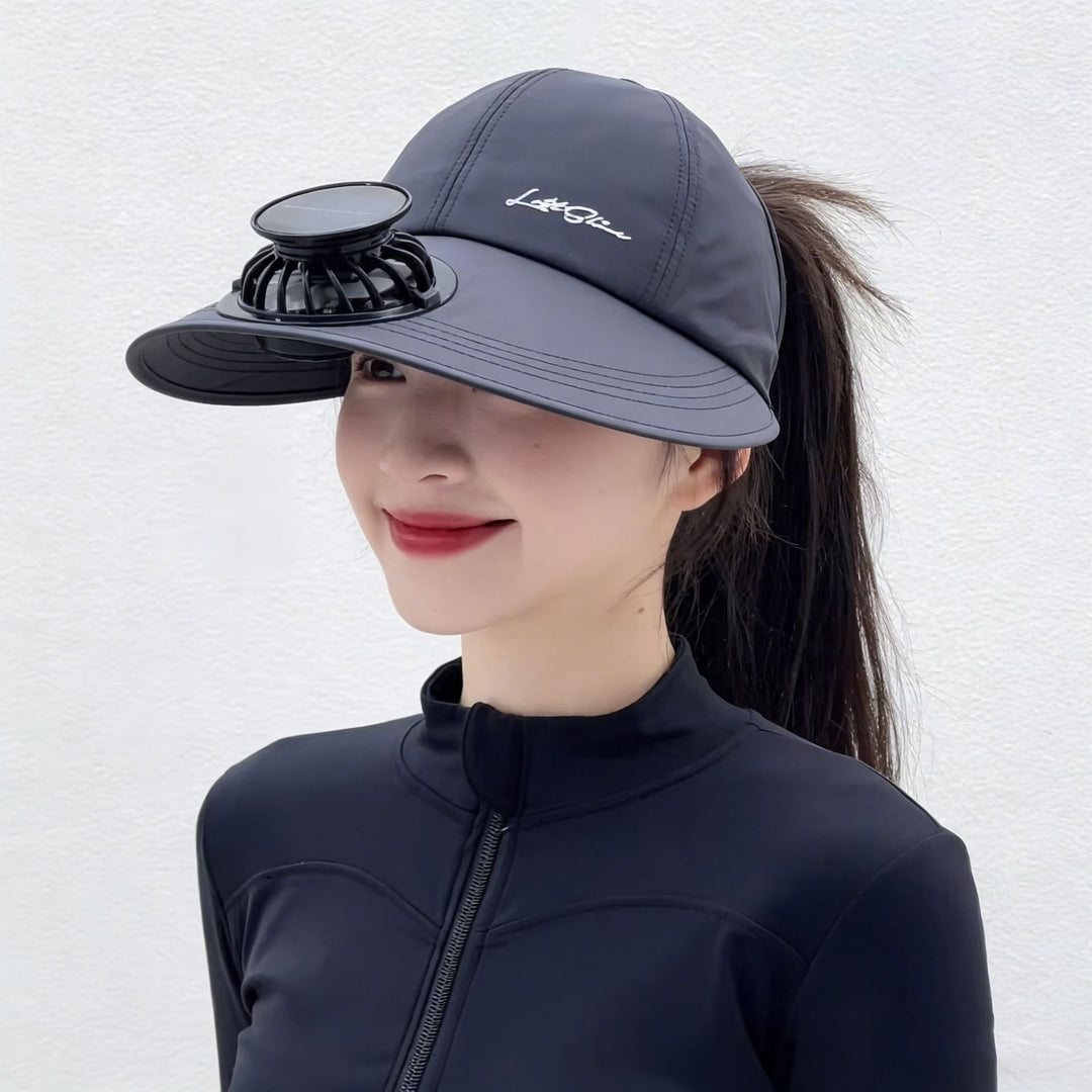 solar-powered mesh baseball cap with removable front fan Stornfield
