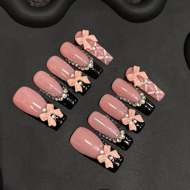 Bow-Accented Elegant Press-On Nails