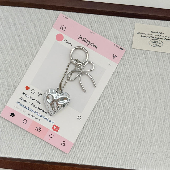 Heart-Shaped Charm Keychain with Bow Stornfield