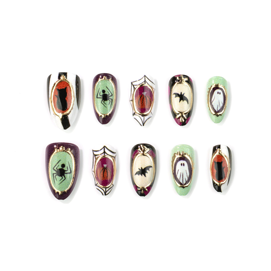 Decorative Halloween-Themed Press-On Nail Art Set Stornfield